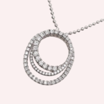 Pre-Owned Étincelle de Cartier Pendant Necklace, Triple Row, Fully Paved, 18K White Gold - Image 2