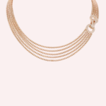 Pre-Owned Agrafe Necklace, Small Model, Half-Paved, 18K Rose Gold - Image 2