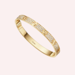 Pre-Owned Cartier LOVE Classic Model Pavé Bracelet in Yellow Gold with Diamonds - Image 2