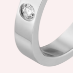 Pre-Owned Cartier C de Cartier Wedding Band in Platinum with Diamond – 3 mm - Image 3