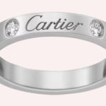 Pre-Owned Cartier C de Cartier Wedding Band in Platinum with Diamond – 4 mm - Image 3