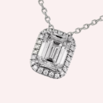 Pre-Owned Cartier Destinée Pendant Necklace, Emerald-Cut Diamond, Paved, Platinum - Image 2