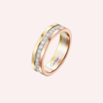 Pre-Owned Cartier Vendôme Louis Cartier Pavé Wedding Band in 18K Gold with Diamonds – 4.8 mm - Image 3