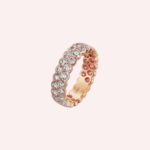Pre-Owned Cartier Broderie de Cartier Double Row Wedding Band in 18K Rose Gold with Diamonds - Image 3