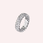 Pre-Owned Cartier Broderie de Cartier Double Row Wedding Band in 18K White Gold with Diamonds - Image 3
