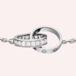 Pre-Owned Cartier LOVE Bracelet, Classic Model, Pavé with 10 Diamonds, White Gold - Image 2
