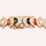 Pre-Owned Cartier Géométrie & Contrastes Coral Pavé Necklace in 18K Rose Gold with Diamonds and Onyx - Image 2