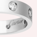 Pre-Owned Cartier LOVE Small Model Ring with 8 Diamonds in 18K White Gold - Image 3