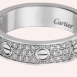 Pre-Owned Cartier LOVE Small Model Pavé Ring in 18K White Gold with Diamonds - Image 3