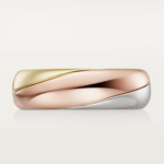 Pre-Owned Cartier Trinity Half-Pavé Medium Ring in White, Rose, and Yellow Gold - Image 3
