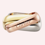Pre-Owned Cartier Trinity Cushion-Shaped Large Ring in White, Rose, and Yellow Gold - Image 2