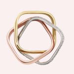 Pre-Owned Cartier Trinity Cushion-Shaped Medium Half-Pavé Ring in White, Rose, and Yellow Gold - Image 4