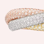 Pre-Owned Cartier Trinity Large Pavé Ring in White, Rose, and Yellow Gold - Image 3