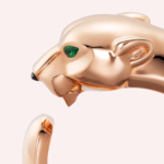 Pre-Owned Cartier Panthère de Cartier Medium Model Ring in 18K Rose Gold with Onyx and Tsavorite Garnets - Image 3