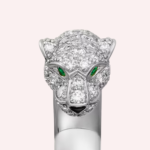 Pre-Owned Panthère de Cartier Small Model Half-Pavé Diamond Ring in 18K White Gold - Image 3