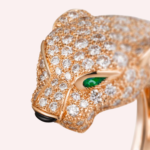 Pre-Owned Panthère de Cartier Medium Model Half-Pavé Diamond Ring in 18K Rose Gold - Image 3