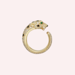Pre-Owned Panthère de Cartier Medium Model Half-Pavé Diamond Ring in 18K Yellow Gold - Image 3