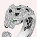 Pre-Owned Panthère de Cartier Medium Model Half-Pavé Diamond Ring in 18K White Gold - Image 2