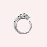 Pre-Owned Panthère de Cartier Medium Model Half-Pavé Diamond Ring in 18K White Gold - Image 3