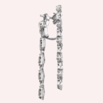 Pre-Owned Reflection de Cartier Earrings in White Gold with Brilliant-Cut and Baguette-Cut Diamonds - Image 3