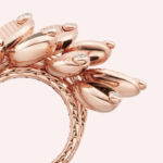 Pre-Owned Grain de Café de Cartier Obsidian Half-Pavé Ring in 18K Rose Gold - Image 3