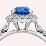 Pre-Owned Cartier Destinée Solitaire Oval-Cut Sapphire Pavé Ring in Platinum - Image 3