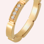 Pre-Owned Cartier Maillon Panthère Half-Pavé Wedding Band with Diamonds in 18K Yellow Gold - Image 2