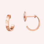 Pre-Owned Cartier LOVE Small Hoop Earrings in 18K Rose Gold - Image 3