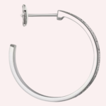 Pre-Owned Cartier LOVE Medium Pavé Hoop Earrings with Diamonds in 18K White Gold - Image 2