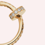 Pre-Owned Cartier Juste un Clou Small Pavé Hoop Earrings with Diamonds in 18K Yellow Gold - Image 2