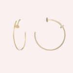 Pre-Owned Cartier Juste un Clou Large Hoop Earrings with Diamonds in 18K Yellow Gold - Image 3