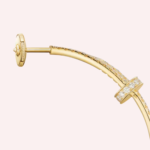 Pre-Owned Cartier Juste un Clou Large Pavé Hoop Earrings with Diamonds in 18K Yellow Gold - Image 2