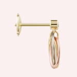 Pre-Owned Cartier Trinity Earrings with Brilliant-Cut Diamonds in 18K White, Rose & Yellow Gold - Image 3