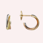 Pre-Owned Cartier Trinity Mini Earrings in 18K White, Rose & Yellow Gold - Image 3