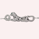 Pre-Owned Cartier Panthère de Cartier Bracelet on Chain, Half-Pavé, White Gold - Image 2