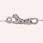 Pre-Owned Cartier Panthère de Cartier Bracelet on Chain, Half-Pavé, White Gold - Image 3