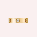 Pre-Owned Cartier LOVE Classic Ring with 3 Diamonds in 18K Yellow Gold - Image 3