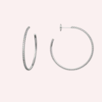 Pre-Owned Cartier Étincelle de Cartier Pavé Hoop Earrings, Large Model, 18K White Gold - Image 2