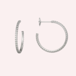 Pre-Owned Cartier Étincelle de Cartier Pavé Hoop Earrings, Medium Model, 18K White Gold - Image 2