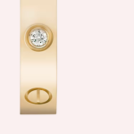 Pre-Owned Cartier LOVE Small Model Ring with 1 Diamond in 18K Yellow Gold - Image 3