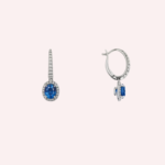 Pre-Owned Cartier Destinée Pavé Sapphire Sleeper Earrings