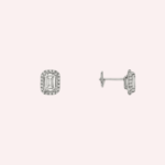 Pre-Owned Cartier Destinée Pavé Emerald-Cut Diamond Stud Earrings in 18K White Gold - Image 3