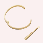 Pre-Owned Cartier LOVE Medium Model Pavé Bracelet in Yellow Gold with Diamonds - Image 3