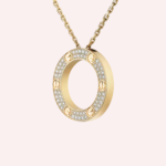 Pre-Owned Cartier LOVE Pavé Diamond Pendant in 18K Yellow Gold - Image 4