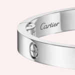 Pre-Owned Cartier LOVE Medium Model Bracelet in White Gold with 4 Diamonds - Image 3