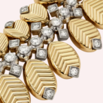 Pre-Owned Grain de Café Necklace with Diamonds, 18K Yellow and White Gold - Image 5