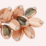 Pre-Owned Grain de Café Necklace, Obsidian and Diamonds, Semi-Paved, 18K Rose Gold - Image 4