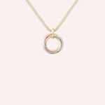 Pre-Owned Trinity Pendant Necklace, Medium Model with Diamonds, 18K White, Rose & Yellow Gold - Image 2