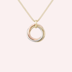Pre-Owned Trinity Pendant Necklace, Large Model, 18K White, Rose & Yellow Gold - Image 2
