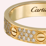 Pre-Owned Cartier LOVE Small Pavé Diamond Ring in 18K Yellow Gold - Image 2